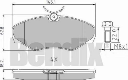 BENDIX 510403 - Kit de plaquettes de frein, frein à disque cwaw.fr