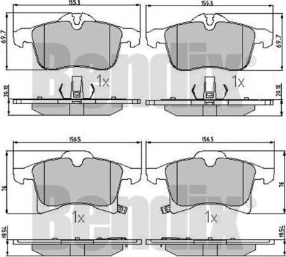 BENDIX 510412 - Kit de plaquettes de frein, frein à disque cwaw.fr