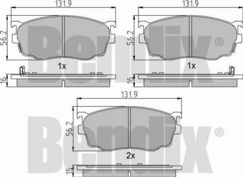 BENDIX 510417 - Kit de plaquettes de frein, frein à disque cwaw.fr