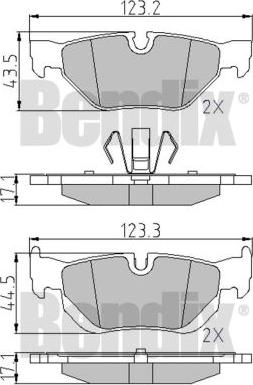 BENDIX 510489 - Kit de plaquettes de frein, frein à disque cwaw.fr