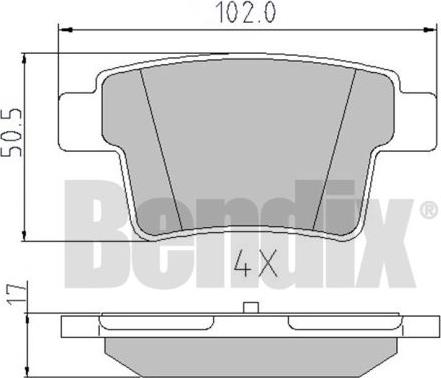 BENDIX 510480 - Kit de plaquettes de frein, frein à disque cwaw.fr