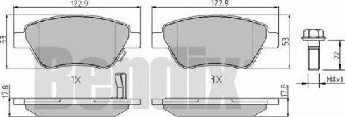 BENDIX 510487 - Kit de plaquettes de frein, frein à disque cwaw.fr