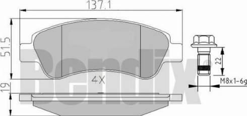 BENDIX 510430 - Kit de plaquettes de frein, frein à disque cwaw.fr