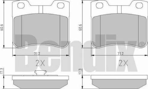 BENDIX 510431 - Kit de plaquettes de frein, frein à disque cwaw.fr