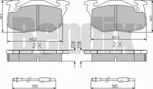 BENDIX 510433 - Kit de plaquettes de frein, frein à disque cwaw.fr