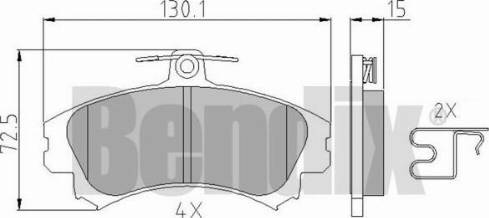 BENDIX 510437 - Kit de plaquettes de frein, frein à disque cwaw.fr