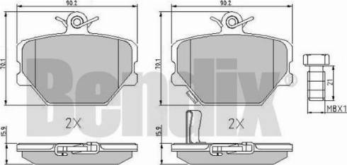 BENDIX 510429 - Kit de plaquettes de frein, frein à disque cwaw.fr