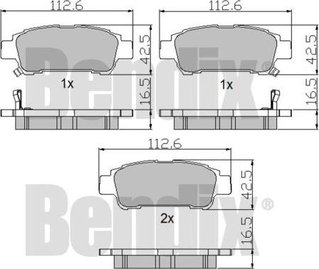 BENDIX 510425 - Kit de plaquettes de frein, frein à disque cwaw.fr