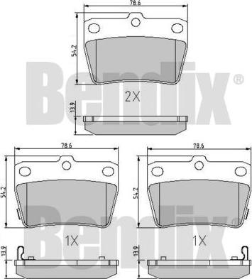 BENDIX 510421 - Kit de plaquettes de frein, frein à disque cwaw.fr