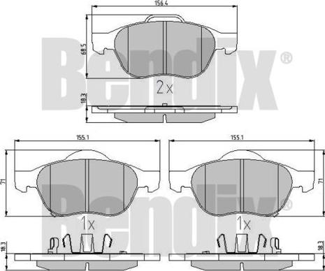 BENDIX 510428 - Kit de plaquettes de frein, frein à disque cwaw.fr