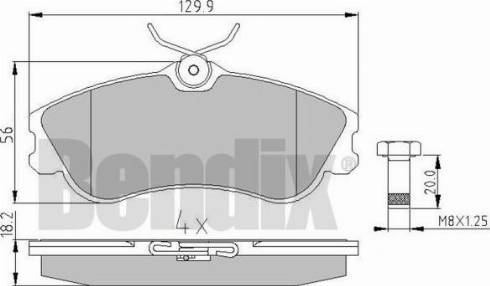 BENDIX 510423 - Kit de plaquettes de frein, frein à disque cwaw.fr