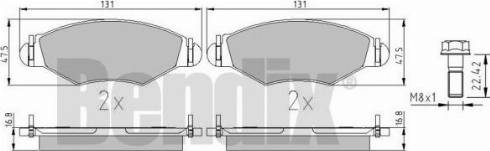 BENDIX 510422 - Kit de plaquettes de frein, frein à disque cwaw.fr