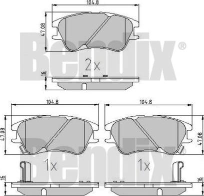 BENDIX 510427 - Kit de plaquettes de frein, frein à disque cwaw.fr