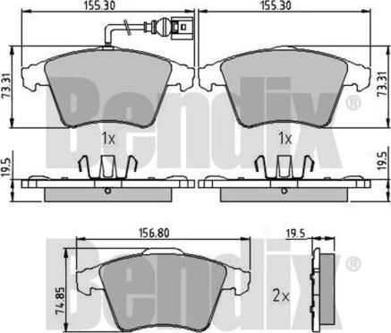 BENDIX 510479 - Kit de plaquettes de frein, frein à disque cwaw.fr