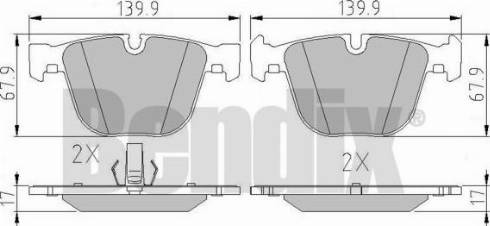 BENDIX 510474 - Kit de plaquettes de frein, frein à disque cwaw.fr