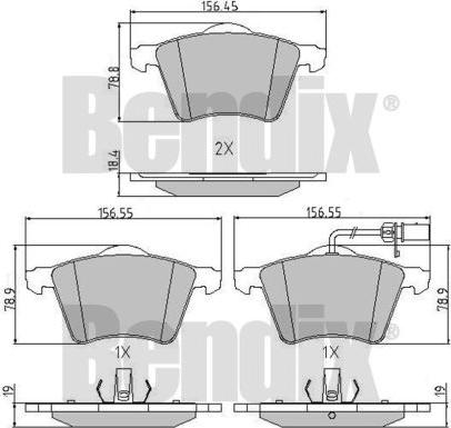 BENDIX 510475 - Kit de plaquettes de frein, frein à disque cwaw.fr