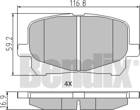 BENDIX 510476 - Kit de plaquettes de frein, frein à disque cwaw.fr