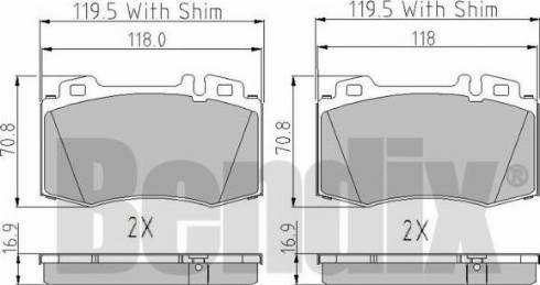 BENDIX 510470 - Kit de plaquettes de frein, frein à disque cwaw.fr