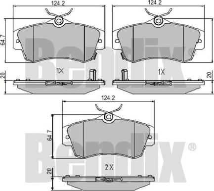 BENDIX 510471 - Kit de plaquettes de frein, frein à disque cwaw.fr