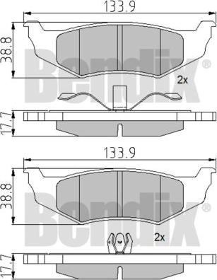 BENDIX 510473 - Kit de plaquettes de frein, frein à disque cwaw.fr