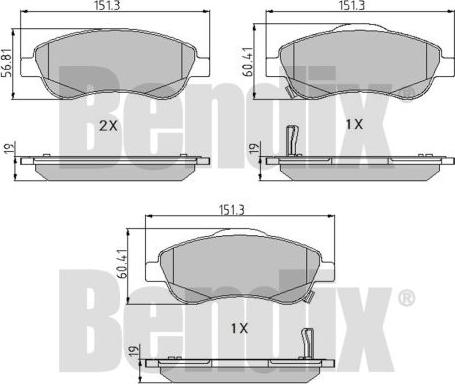 BENDIX 510599 - Kit de plaquettes de frein, frein à disque cwaw.fr