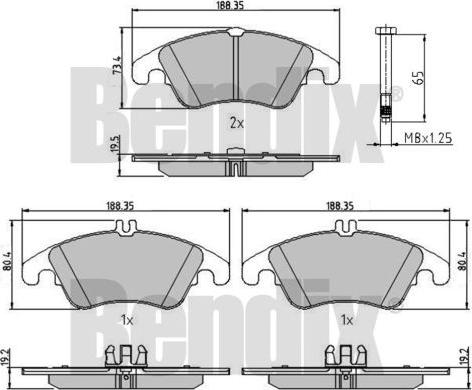 BENDIX 510595 - Kit de plaquettes de frein, frein à disque cwaw.fr