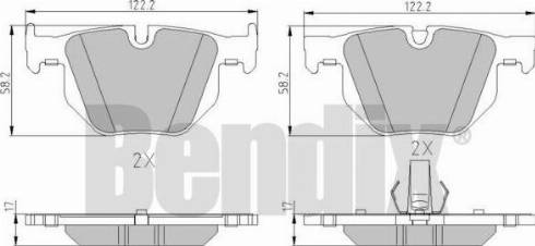 BENDIX 510596 - Kit de plaquettes de frein, frein à disque cwaw.fr