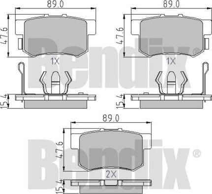 BENDIX 510591 - Kit de plaquettes de frein, frein à disque cwaw.fr