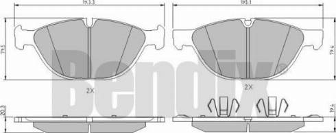 BENDIX 510598 - Kit de plaquettes de frein, frein à disque cwaw.fr