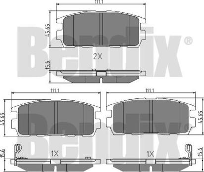 BENDIX 510549 - Kit de plaquettes de frein, frein à disque cwaw.fr