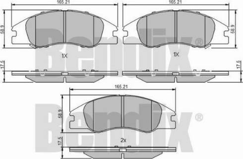 BENDIX 510541 - Kit de plaquettes de frein, frein à disque cwaw.fr