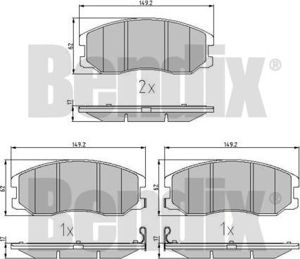 BENDIX 510548 - Kit de plaquettes de frein, frein à disque cwaw.fr