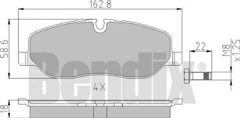 BENDIX 510543 - Kit de plaquettes de frein, frein à disque cwaw.fr