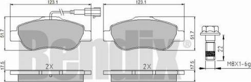 BENDIX 510559 - Kit de plaquettes de frein, frein à disque cwaw.fr