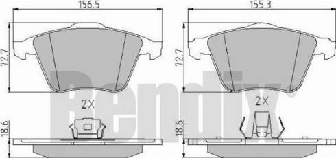 BENDIX 510554 - Kit de plaquettes de frein, frein à disque cwaw.fr