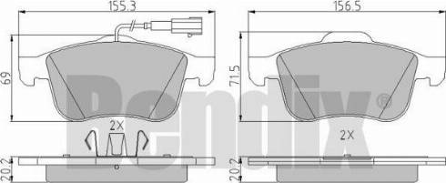 BENDIX 510550 - Kit de plaquettes de frein, frein à disque cwaw.fr