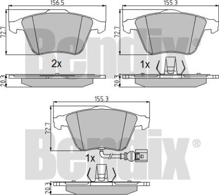 BENDIX 510551 - Kit de plaquettes de frein, frein à disque cwaw.fr