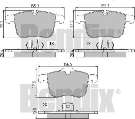 BENDIX 510553 - Kit de plaquettes de frein, frein à disque cwaw.fr