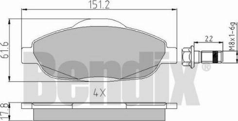 BENDIX 510557 - Kit de plaquettes de frein, frein à disque cwaw.fr