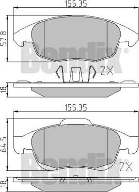 BENDIX 510565 - Kit de plaquettes de frein, frein à disque cwaw.fr