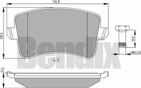 BENDIX 510566 - Kit de plaquettes de frein, frein à disque cwaw.fr