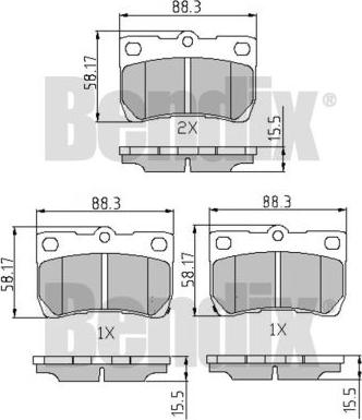 BENDIX 510561 - Kit de plaquettes de frein, frein à disque cwaw.fr