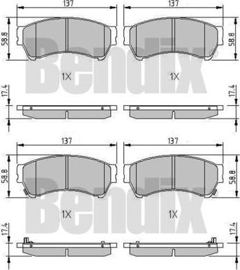 BENDIX 510568 - Kit de plaquettes de frein, frein à disque cwaw.fr