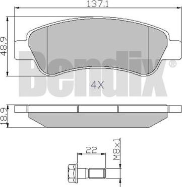 BENDIX 510562 - Kit de plaquettes de frein, frein à disque cwaw.fr