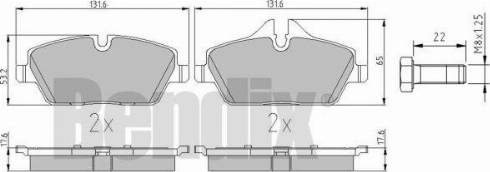 BENDIX 510505 - Kit de plaquettes de frein, frein à disque cwaw.fr