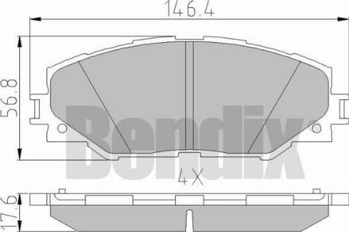 BENDIX 510500 - Kit de plaquettes de frein, frein à disque cwaw.fr