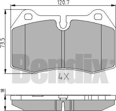 BENDIX 510501 - Kit de plaquettes de frein, frein à disque cwaw.fr