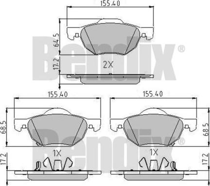 BENDIX 510502 - Kit de plaquettes de frein, frein à disque cwaw.fr