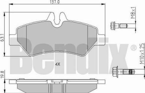 BENDIX 510518 - Kit de plaquettes de frein, frein à disque cwaw.fr