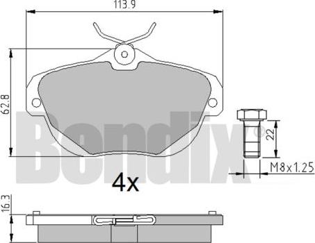 BENDIX 510513 - Kit de plaquettes de frein, frein à disque cwaw.fr